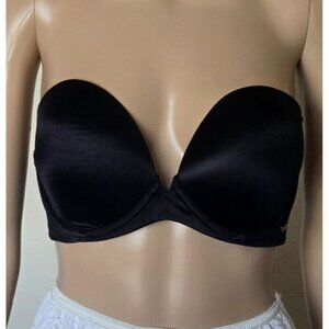Victoria Secret Very Sexy Strapless black underwire lined Size 32DD
